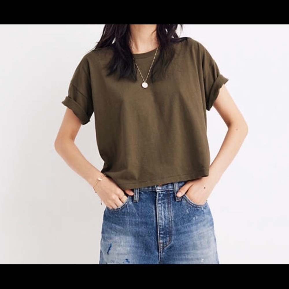 Madewell Crop Tee Kale Green